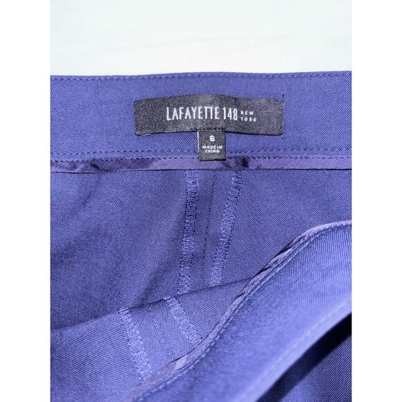 NWT! Lafayette 148 NY Finesse Crepe Bleecker Pant Side Zip Ankle Length Sz 6 - Picture 8 of 9